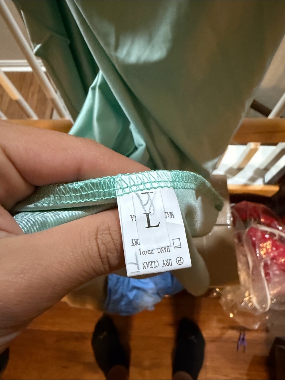 Elegant One-Shoulder Ruched Satin Maxi Dress in Sage Green - Picture 5 of 5